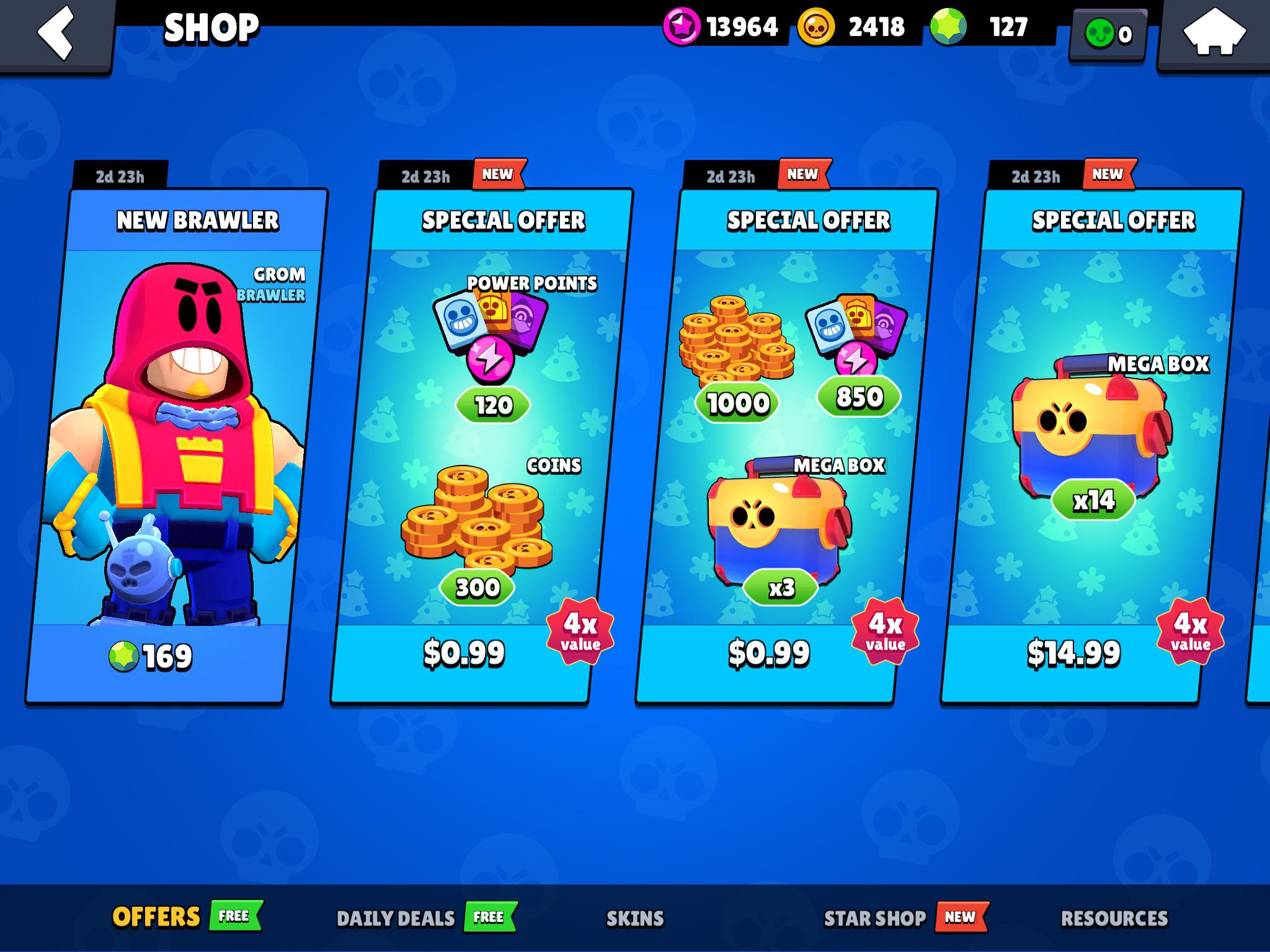 Discounted gem offers in Brawl Stars